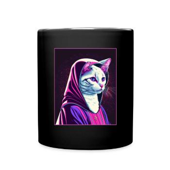Cat Nun Church Vaporwave Religion Chaton - Mug uni - noir - Devant