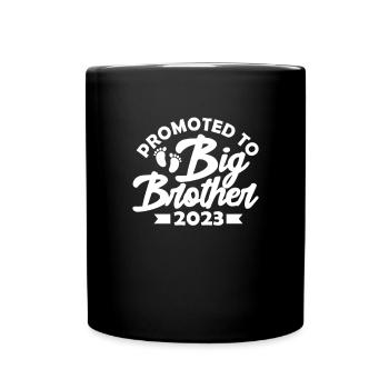 Schwangerschaft Grosser Bruder Schwanger Geschenk - Tasse einfarbig - Schwarz - Vorne