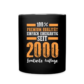 2000 23 Jahre Geburtstag - Tasse einfarbig - Schwarz - Vorne