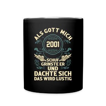 22 Jahre Geburtstag Jahrgang 2001 - Tasse einfarbig - Schwarz - Vorne