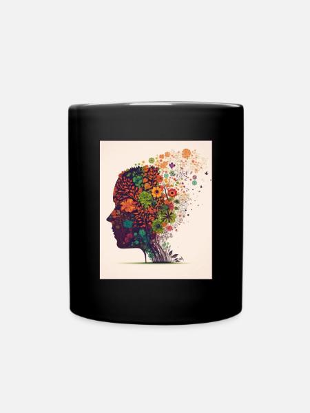 Blumen Vögel Motivation Mental Health Depression - Tasse einfarbig - Schwarz