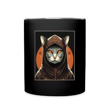 Cat Nun Church Vaporwave Religion Chaton - Mug uni - noir - Devant