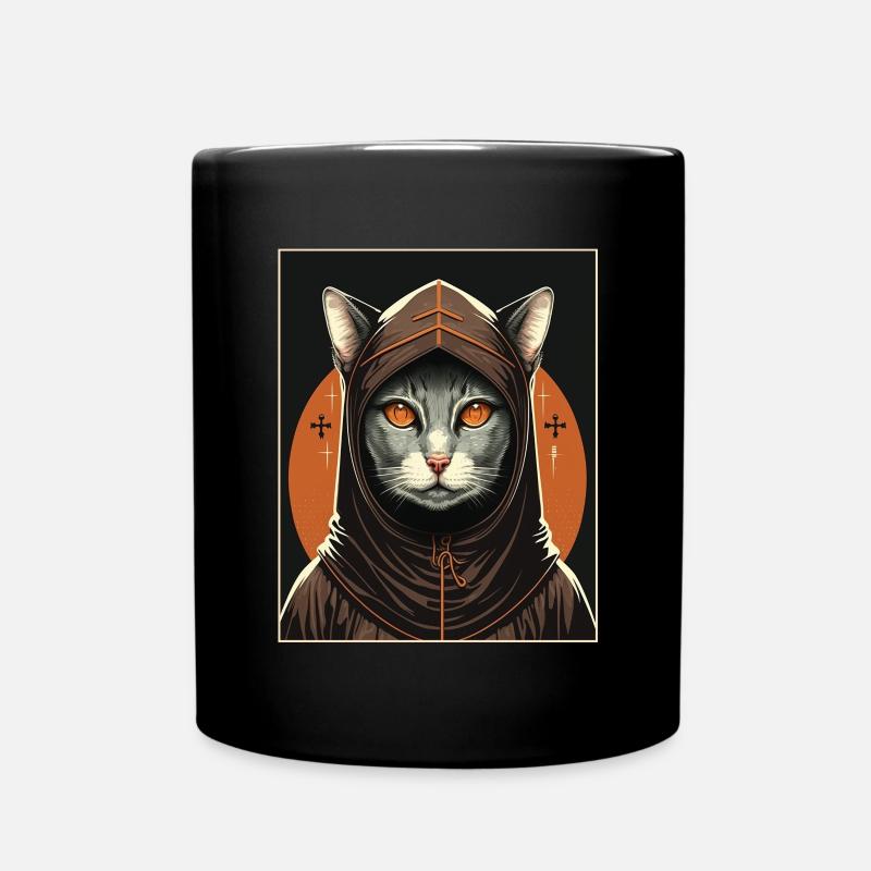 Katze Nonne Kirche Vaporwave Religion Kätzchen - Tasse einfarbig - Schwarz