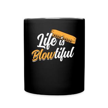 Life Is BLOWtiful - Harmoniciste - Mug uni - noir - Devant