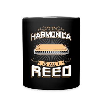 Harmonica Is All I Reed - Harmonica Player - Full Colour Mug - black - Front
