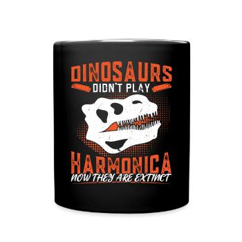 Dinosaurs Didn't Play Harmonica - Harmonica Player - Tasse einfarbig - Schwarz - Vorne