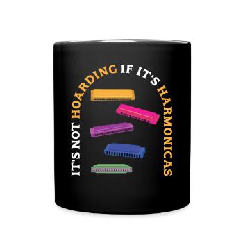 It's Not Hoarding If It's Harmonicas - Full Colour Mug - black - Front