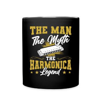 The Man - The Myth - The Harmonica Legend - Tasse einfarbig - Schwarz - Vorne