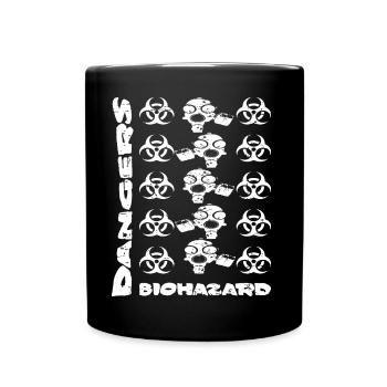 Gas mask and dangers - Full Colour Mug - black - Front
