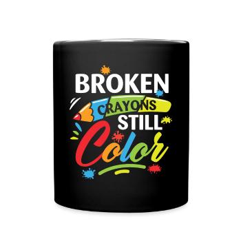 Les crayons cassés colorent encore pour la santé mentale - Mug uni - noir - Devant