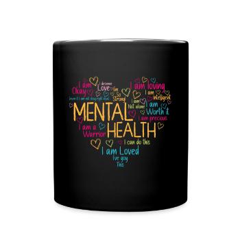 Sensibilisation à la santé mentale Santé mentale Cœur - Mug uni - noir - Devant