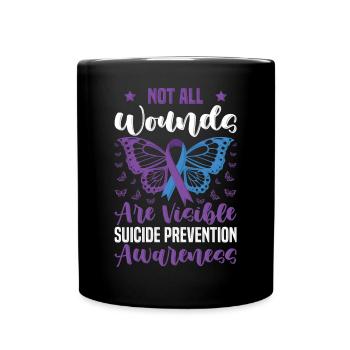 Toutes les blessures ne sont pas visibles Prévention du suicide en guerre - Mug uni - noir - Devant