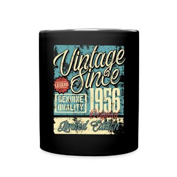 1956 Birthday vintage retro legend - Full Colour Mug - black - Front
