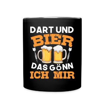 Dart und Bier das Gönn Ich Mir - Darter - Tasse einfarbig - Schwarz - Vorne