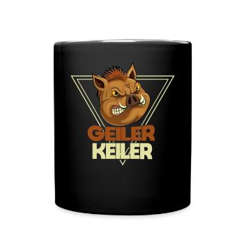 Geiler Keiler | Jagen Weidmann Bester Jäger Jagd - Tasse einfarbig - Schwarz - Vorne