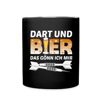 Dart und Bier das Gönn Ich Mir - Kneipe - Tasse einfarbig - Schwarz - Vorne