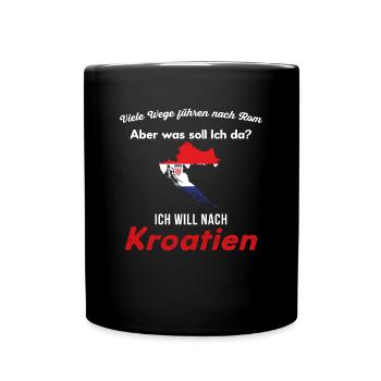 Kroatien Urlaub Fernweh Reise Spruch kroatisch - Tasse einfarbig - Schwarz - Vorne
