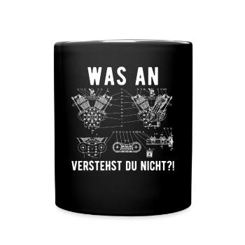 KFZ Mechatroniker Auto Schrauber Motor Mechaniker - Tasse einfarbig - Schwarz - Vorne