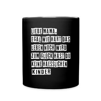 Beste Mama Mutter Muttertag Stolze Mama - Tasse einfarbig - Schwarz - Vorne