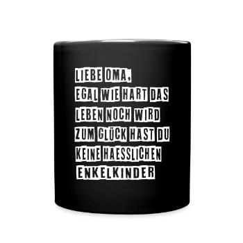 Beste Oma Oma Und Opa Oma Enkelkinder - Tasse einfarbig - Schwarz - Vorne