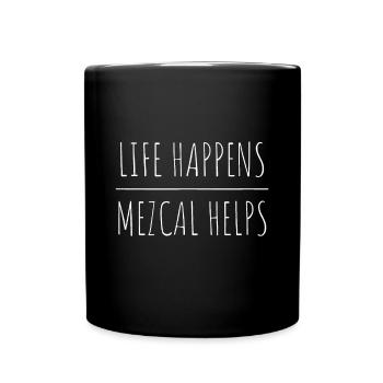 Mezcal hilft Idee - Lustige Mezcalpartybourbonliquor - Tasse einfarbig - Schwarz - Vorne