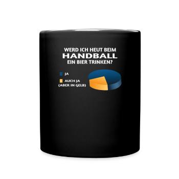 Handball Zubehör handballer Motiv - Tasse einfarbig - Schwarz - Vorne