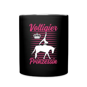 Voltigier Prinzessin Voltigieren Reiterin - Tasse einfarbig - Schwarz - Vorne
