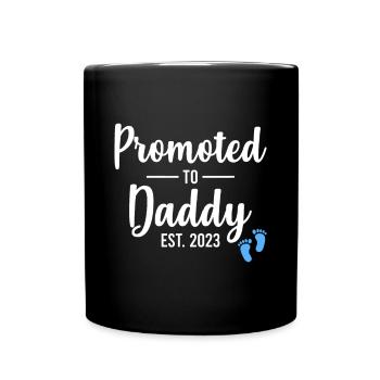 Papa est 2023 Promu Papa 2023 - Mug uni - noir - Devant