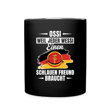 Ostdeutscher Ossi DDR Ostdeutschland - Tasse einfarbig - Schwarz - Vorne