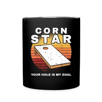 Mens Corn Star Your Hole Is My Goal Cornholecornho - Full Colour Mug - black - Front