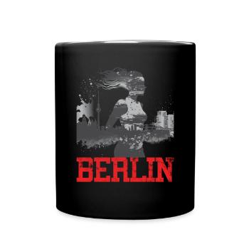 Berlin Marathon Läuferin Laufshirt für Frauen - Tasse einfarbig - Schwarz - Vorne