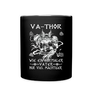 Herren Vathor - Vatertag Vatertagsgeschenk Viking - Tasse einfarbig - Schwarz - Vorne