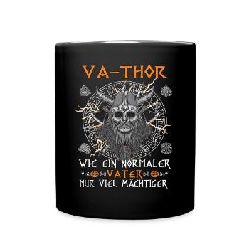 Herren Vathor - Vatertag Vatertagsgeschenk Viking - Tasse einfarbig - Schwarz - Vorne