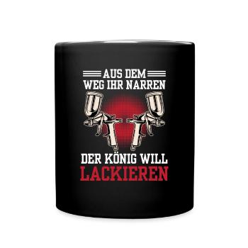 Fahrzeuglackierer aus dem Weg Autolackierer - Tasse einfarbig - Schwarz - Vorne
