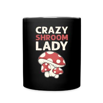 Crazy Pilom lady. Morel hunter mushroom collection - Full Colour Mug - black - Front