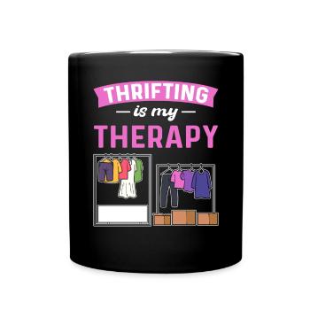 Sparsam Ist Meine Therapie. Sparsamkeitsgeschäft - Tasse einfarbig - Schwarz - Vorne