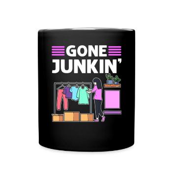 Gone Junkin. Second-hand shop. Frugal - Full Colour Mug - black - Front