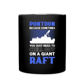 Pontoon boating. Relax on a - Full Colour Mug - black - Front