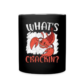 Qu’est-ce que Crackin Crawfish Eater Seafood Lobster - Mug uni - noir - Devant