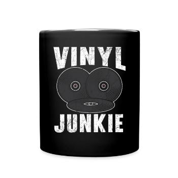 Vinyl Junkie Vinyl Plattenspieler Musik Liebhaber - Tasse einfarbig - Schwarz - Vorne