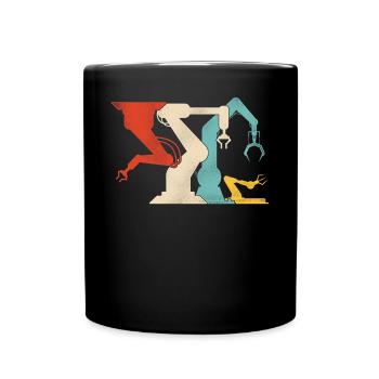 Robot Robotics Engineer Retro - Full Colour Mug - black - Front