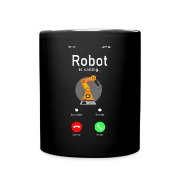 Robot Robotics Engineer Phone - Full Colour Mug - black - Front