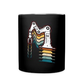 Robot Robotics Engineer Retro - Full Colour Mug - black - Front