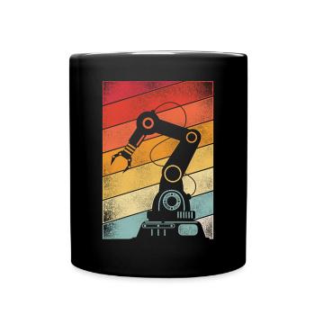Robot Robotics Engineer Retro - Full Colour Mug - black - Front