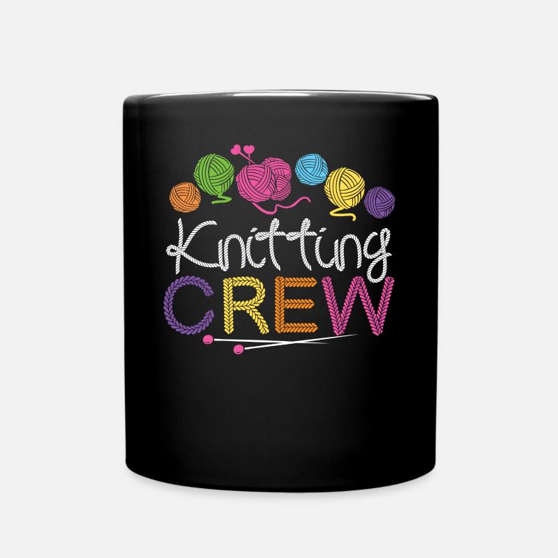 Knitting Knitter Knitting Crew - Full Colour Mug - black