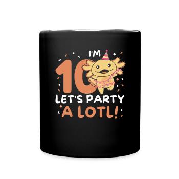 10ème anniversaire axolotl dix ans axolotls sucrés - Mug uni - noir - Devant