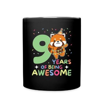 Panda roux pour les enfants de 9 ans - Mug uni - noir - Devant