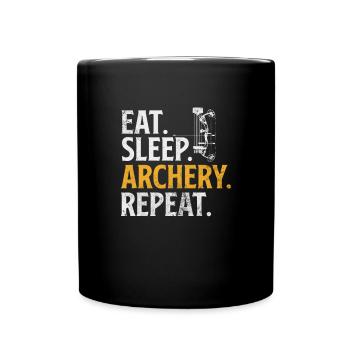 Bogenschiessen Bogenschütze Bogen Pfeil Geschenk - Tasse einfarbig - Schwarz - Vorne