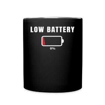 Batterie schwach, bitte aufladen - Tasse einfarbig - Schwarz - Vorne