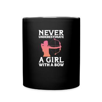 Bogenschiessen - Tasse einfarbig - Schwarz - Vorne